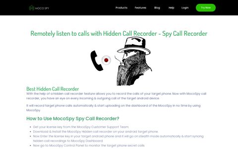 Hidden Call Recorder For Android Phones - MocoSpy