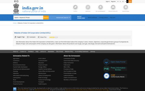 Website of Indian Oil Corporation Limited (IOCL) | National ...