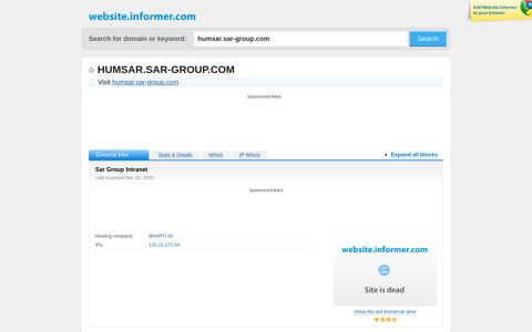 humsar.sar-group.com at WI. Sar Group Intranet