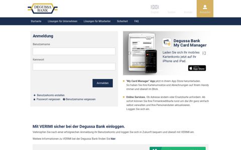 Anmelden - Degussa Bank Firmenkartenportal - Degussa ...