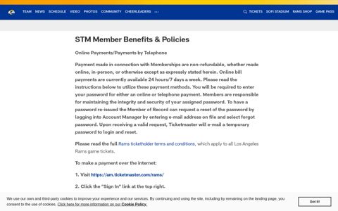 STM Member Benefits & Policies - Los Angeles Rams
