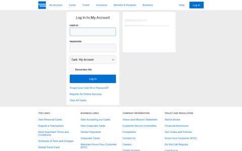 Log In to My Account | American Express India