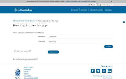 Please log in to see this page - Gloucestershire County Council