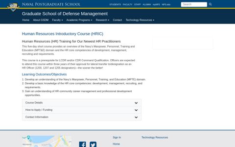 HRIC - Graduate School of Defense Management - Naval ...