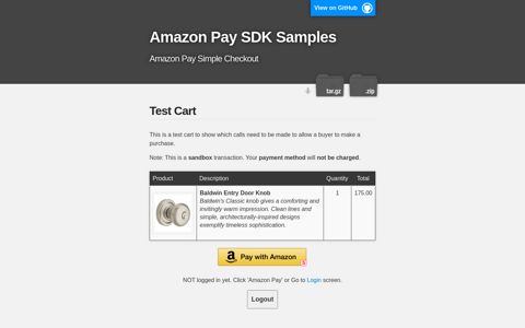 Amazon Pay SDK Samples
