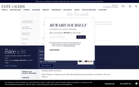 Customer service - My account | Estee Lauder - Official Site