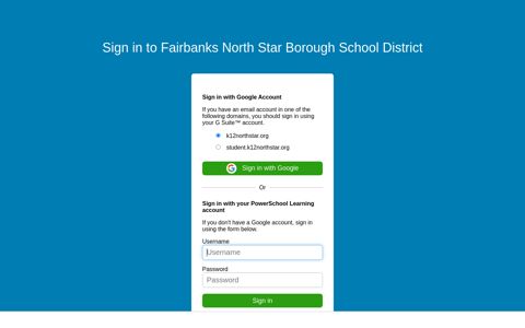 Fairbanks North Star Borough School District | PowerSchool ...