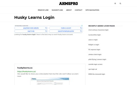 Husky Learns Login - AhmsPro.com
