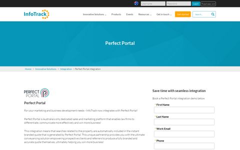 Perfect Portal integration | InfoTrack