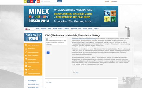 IOM3 (The Institute of Materials, Minerals and Mining) : MINEX ...