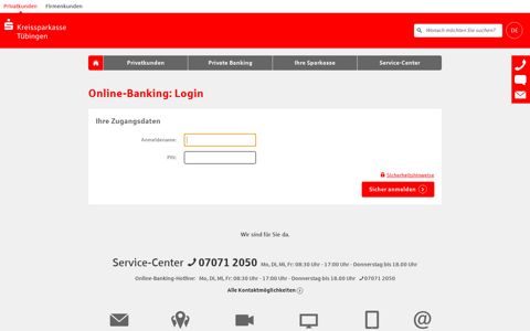 Online-Banking: Login - Kreissparkasse Tübingen