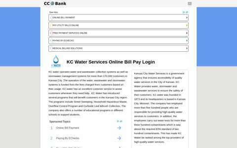 KC Water Services Online Bill Pay Login - CC Bank
