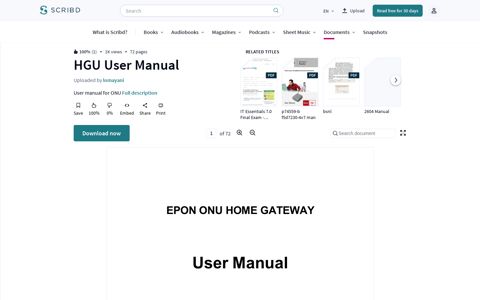 HGU User Manual | Ip Address | Computer Network - Scribd
