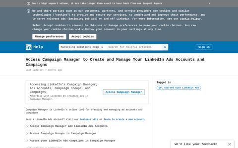 Access Campaign Manager to Create and Manage ... - LinkedIn