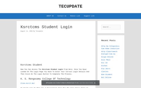 Ksrctcms Student Login - Tecupdate