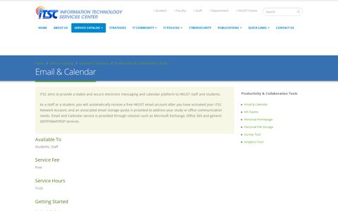 Email & Calendar | ITSC