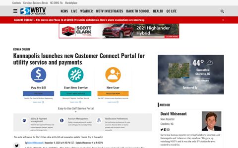 Kannapolis launches new Customer Connect Portal for utility ...