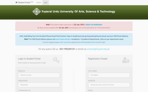 FUUAST Student Portal | Home