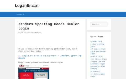 Zanders Sporting Goods Dealer - Login Or Create An Account ...
