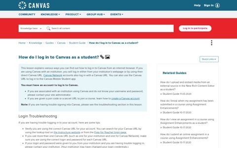 How do I log in to Canvas as a student? - Canvas Community