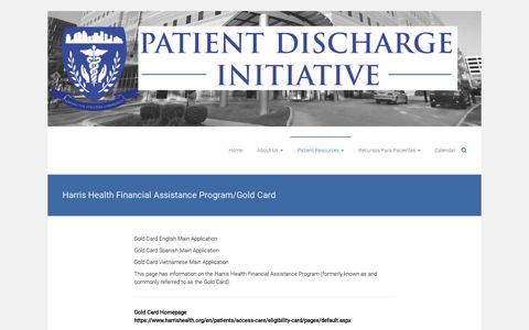 Harris Health Financial Assistance Program/Gold Card