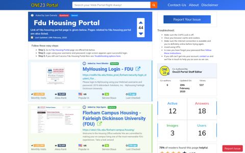 Fdu Housing Portal