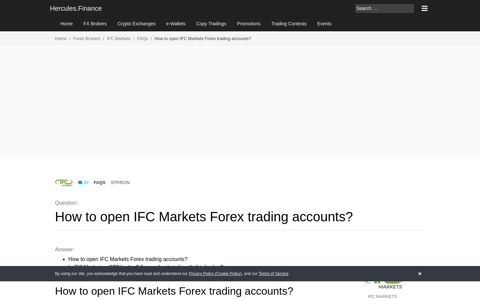 How to open IFC Markets Forex trading accounts? | FAQ | IFC ...