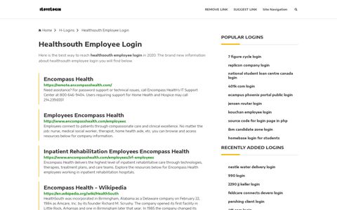 Healthsouth Employee Login ❤️ One Click Access - iLoveLogin