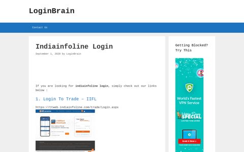 Indiainfoline - Login To Trade - Iifl - LoginBrain