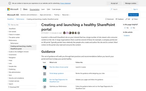 Creating and launching a healthy SharePoint portal ...
