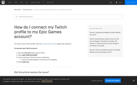 How do I connect my Twitch profile to my Epic Games account ...