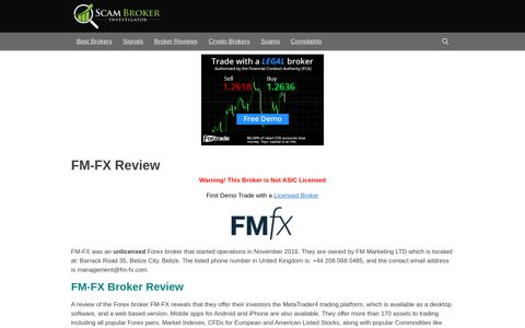Scam Broker Investigator • FM-FX Review