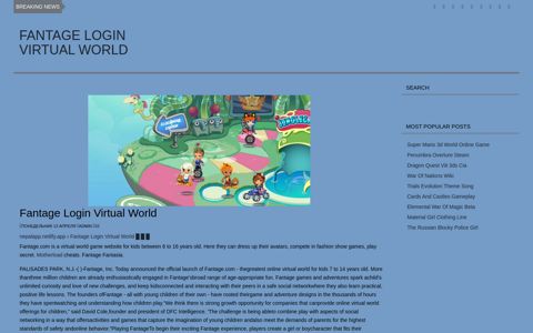 Fantage Login Virtual World - Netlify