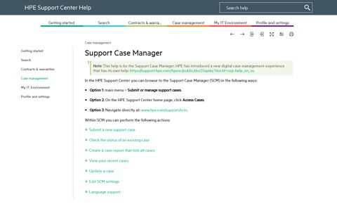 Support Case Manager - HPE Support Center