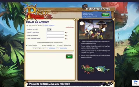 Free Online Game - Pirate101 Family MMO
