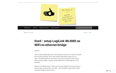 fixed : setup LogiLink WL0083 as WiFi-to-ethernet-bridge ...