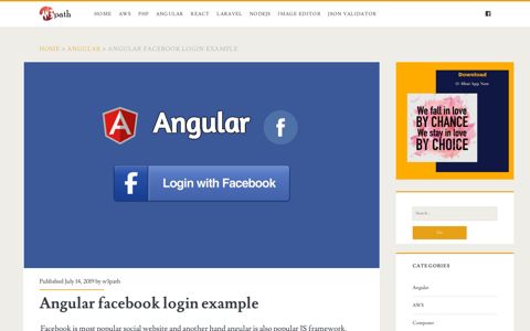 Angular facebook login example - W3path