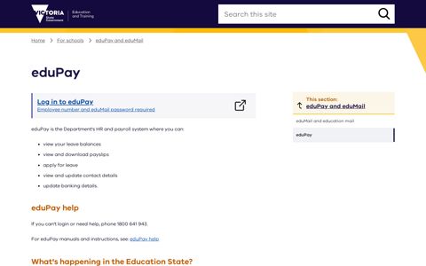 eduPay - Department of Education and Training Victoria