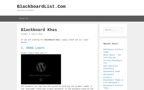 Blackboard Khas - BlackboardList.Com