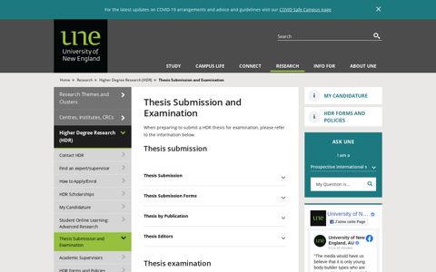 Thesis Submission and Examination - University of New ...