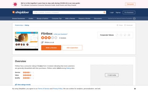 Flirtbox Reviews - 2 Reviews of Flirtbox.co.uk | Sitejabber