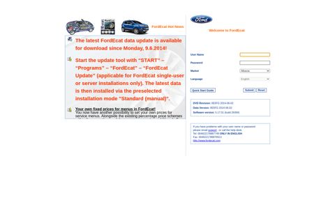 FordEcat Application - Welcome - Login - -