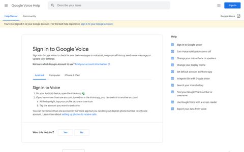 Sign in to Google Voice - Android - Google Voice Help