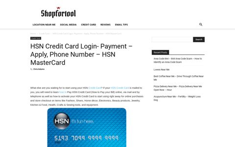 HSN Credit Card Login- Payment - HSN MasterCard -