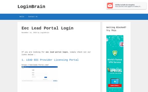 eec lead portal login - LoginBrain
