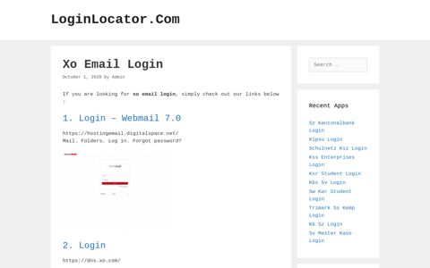 Xo Email Login - LoginLocator.Com