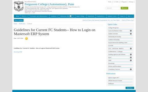 How to Login on Mastersoft ERP System - Fergusson College ...