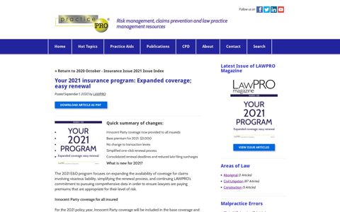 Your 2021 insurance program: Expanded coverage; easy ...