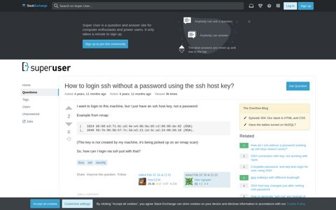 How to login ssh without a password using the ssh host key ...