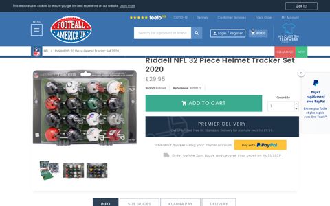 Riddell NFL 32 Piece Helmet Tracker Set 2020